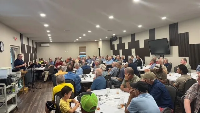 Men gathered for fellowship and Bible teaching at First Baptist Church of Dunnellon
